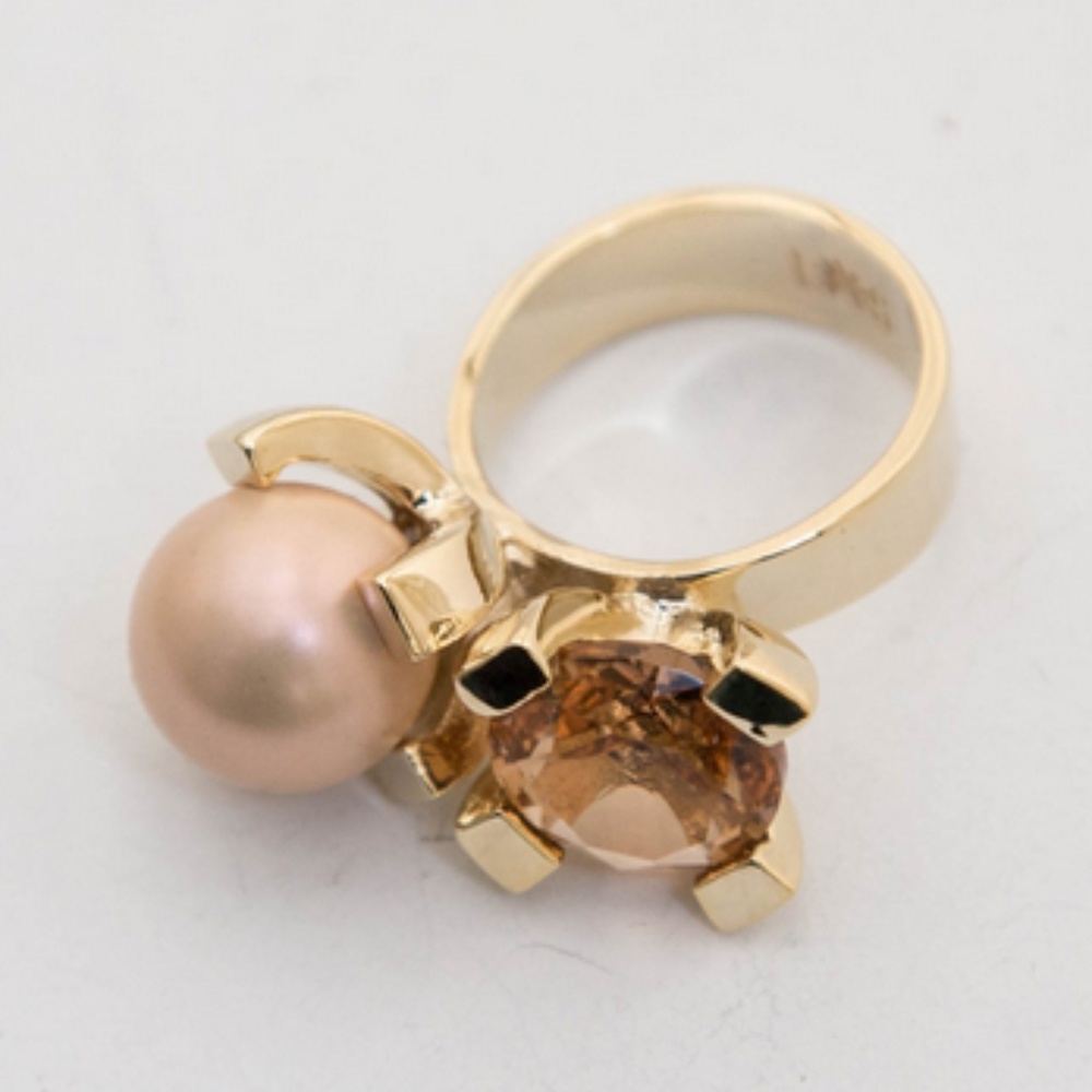 NEW Lele Sadoughi 12K Gold Sunrise Reef Ring - Picture 7 of 7